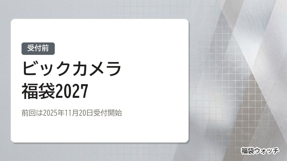 ビックカメラ福袋2027